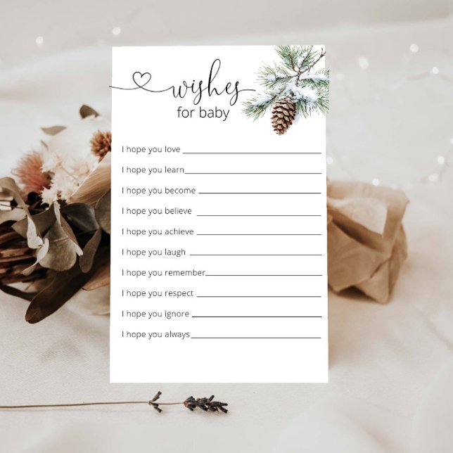 Papier Baby shower D'Hiver Voeux Pour Bébé (Créateur téléchargé)