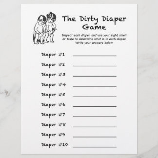 Papier Baby shower Dirty Diaper Jeu