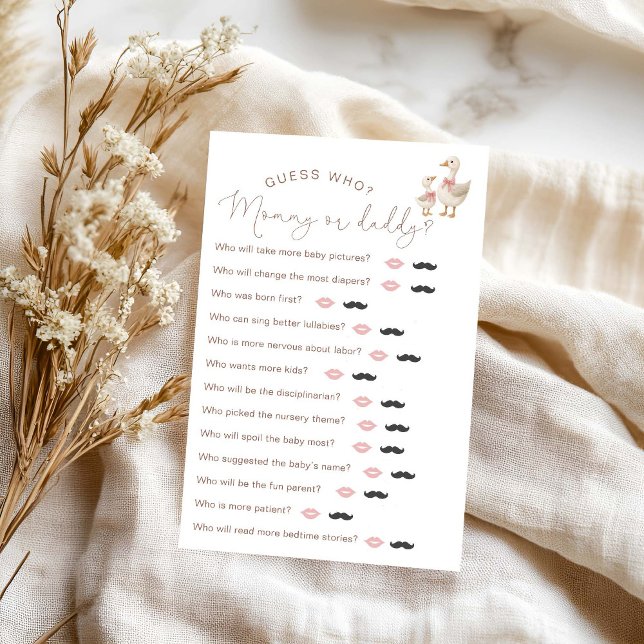 Papier Baby shower d'oie stupide "Devinez qui" Jeu (Créateur téléchargé)