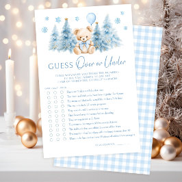 Papier Baby shower d'ours en peluche d'hiver au-dessus ou