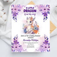 Baby shower Dragon d'aquarelle violet budget