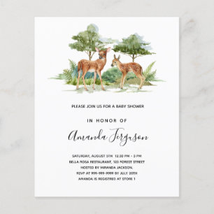 Papier Baby shower du budget forestier des cerfs