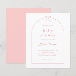 Papier BABY SHOWER du carbone rose pâle minimaliste BUDGE