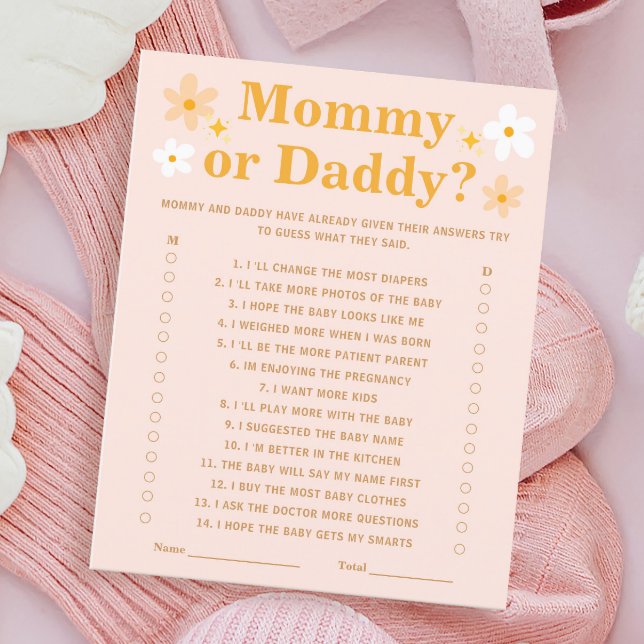 Papier Baby shower du printemps Devinez qui maman ou papa (Créateur téléchargé)
