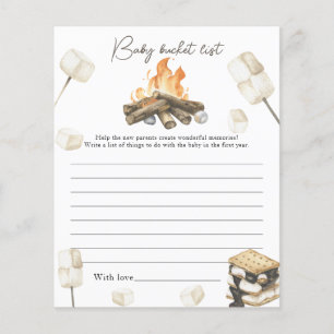 Papier Baby shower Feu de camp - Liste de souvenirs de bé