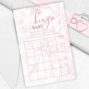 Papier Baby shower Fille Pink Snowflake Jeu de Bingo
