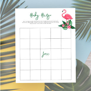 Papier Baby shower flamand rose - Bingo de bébé