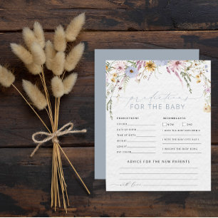 Papier Baby shower fleur sauvage Blue Prédictions et cons