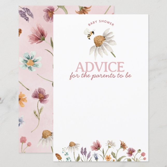 Papier Baby shower fleur sauvage Conseils pour l'activité (Devant / Derrière)