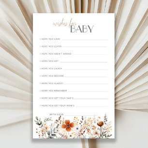 Papier Baby shower Fleur sauvage En Terracotta Voeux Pour