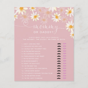 Papier Baby shower fleur sauvage maman ou papa Jeu