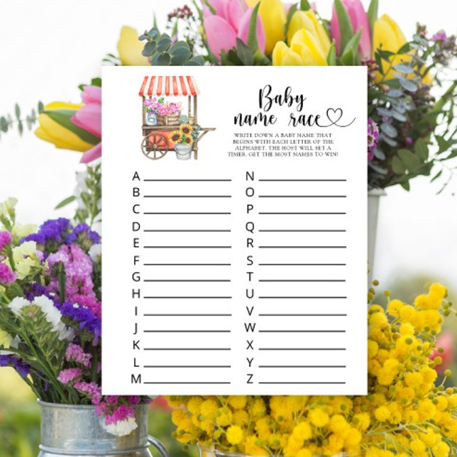 Papier Baby shower Fleurs cultivé localement - race nom b (Créateur téléchargé)