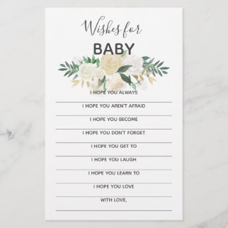 Papier Baby shower Fleurs Keepsaké - Voeux pour bébé