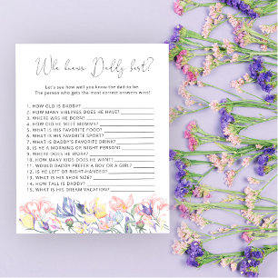 Papier Baby shower fleurs sauvages Qui connaît le mieux p