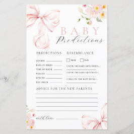 Papier Baby shower Floral rose Bow - Prédiction Jeu de co