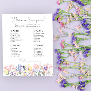 Papier Baby shower floral Whats dans votre sac à main