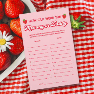 Papier Baby shower fraise Guest de jeu Age maman papa