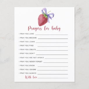 Papier Baby shower fraise - prières pour bébé