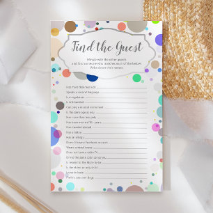 Papier Baby Shower Game "Find the guest" Polka Dots