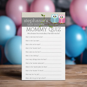 Papier Baby shower Game - Qui Connaît Mommy Meilleur Quiz
