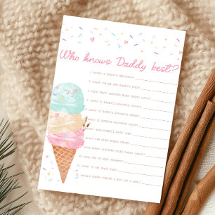 Papier Baby Shower Glace Qui connaît le mieux Papa
