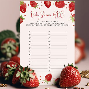 Papier Baby shower Jeu ABC Noms fraise