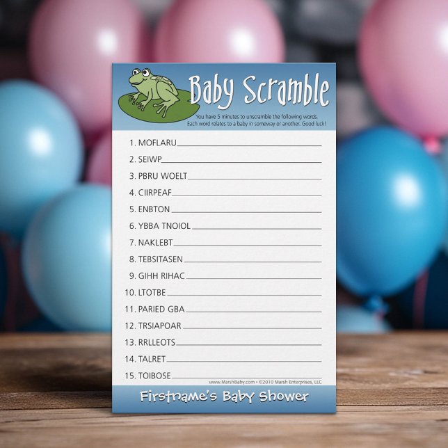 Papier Baby shower Jeu - Bébé Mot Scramble (Custom Baby Shower Games)