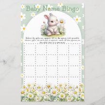 Baby shower Jeu Bunny Genre Neutre Bingo bébé Bing