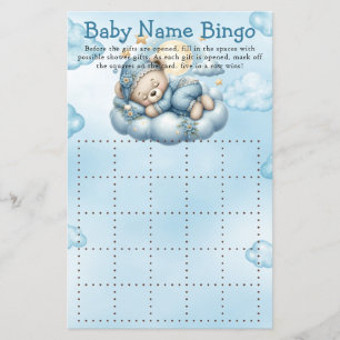 Papier Baby shower Jeu C'est un garçon Teddy Bear Bingo