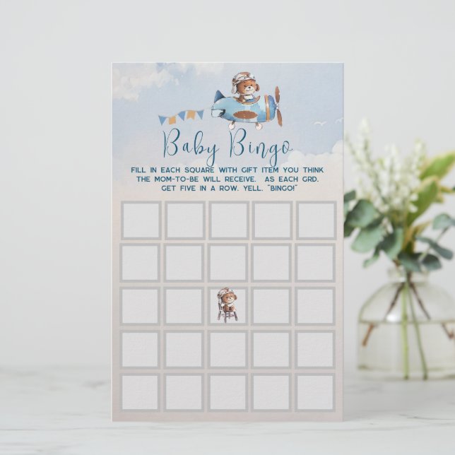 Papier Baby shower jeu de bingo (Debout devant)