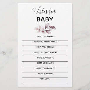 Papier Baby shower Keepsaké - Voeux pour bébé
