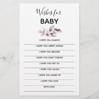 Papier Baby shower Keepsaké - Voeux pour bébé