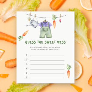 Papier Baby shower légumes - Jeu Devine le doux désordre