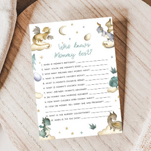 Papier Baby Shower Little Dragon Jeu Qui Sait