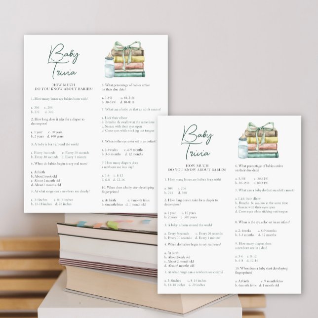 Papier Baby shower livre d'histoires - Jeu de trivia pour (Créateur téléchargé)