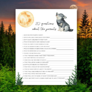 Papier Baby shower loup - 20 questions sur les parents