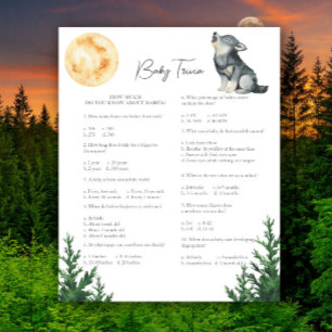 Papier Baby-shower Loup - Jeu de quiz bébé