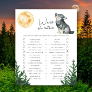 Papier Baby shower Loup Préfèrerait-elle