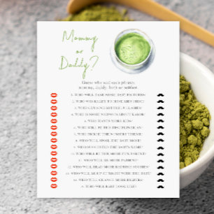 Papier Baby shower Matcha - jeu maman ou papa