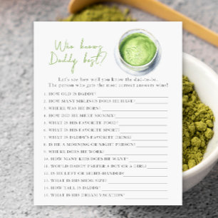 Papier Baby shower Matcha - Jeu Qui connaît le meilleur p