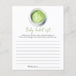 Papier Baby shower Matcha - Liste des seaux pour bébés