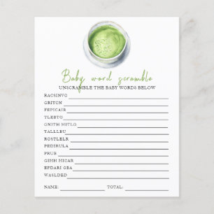 Papier Baby shower Matcha - Mots mêlés pour bébé