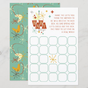 Papier Baby shower moderne du milieu du siècle Jeu de Bin