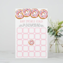 Papier Baby shower moderne Filles de Donut Sprinkle Bingo
