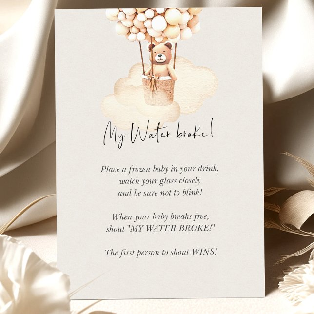 Papier Baby shower Ours Jeu Mon Eau Broke (Créateur téléchargé)