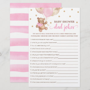 Papier Baby shower Papa Blagues Jeu Teddy Bear Rose