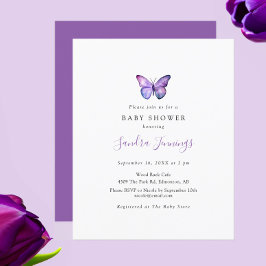 Papier Baby shower papillon budget Elégante aquarelle