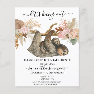 Papier Baby shower paresseux Bohème Tropical aquarelle