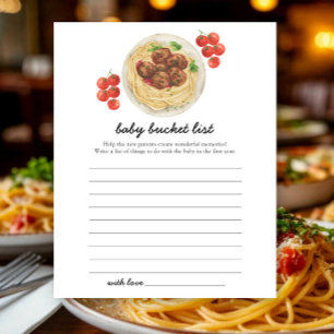 Papier Baby shower pâtes - Liste de choses à faire pour b