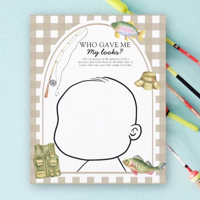 Papier Baby shower pêcheur - Qui m'a donné mon jeu de loo (Créateur téléchargé)